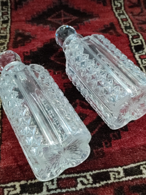 Discover our single remaining Edwardian cut glass decanter in good condition. Own this antique treasure today - don't miss out!