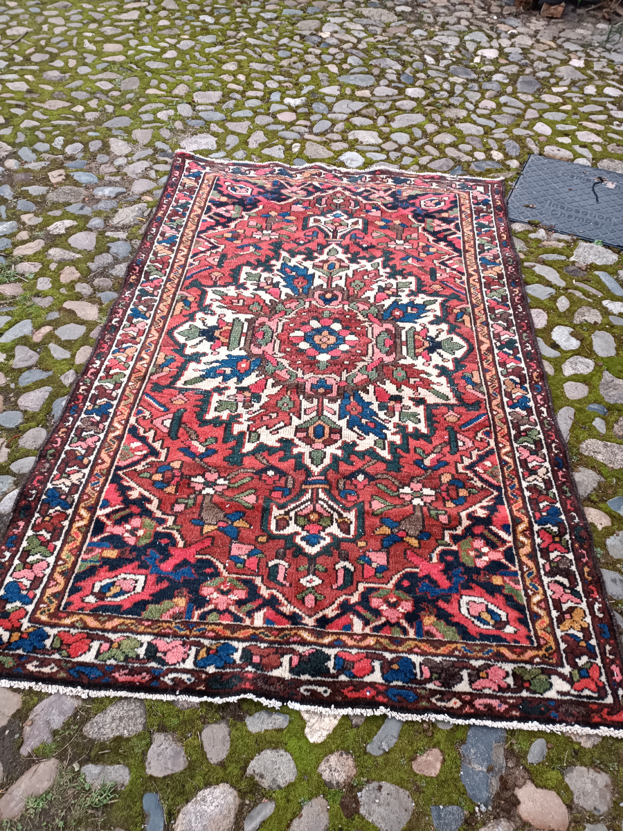 Browse our collection of Bakhtiari rugs, featuring a unique floral design and geometric borders. Measuring 50"x78". Shop now, enhance your space!