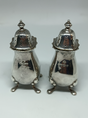 Pair Of Sterling Silver Cruet Set By Adie Bros. Ltd