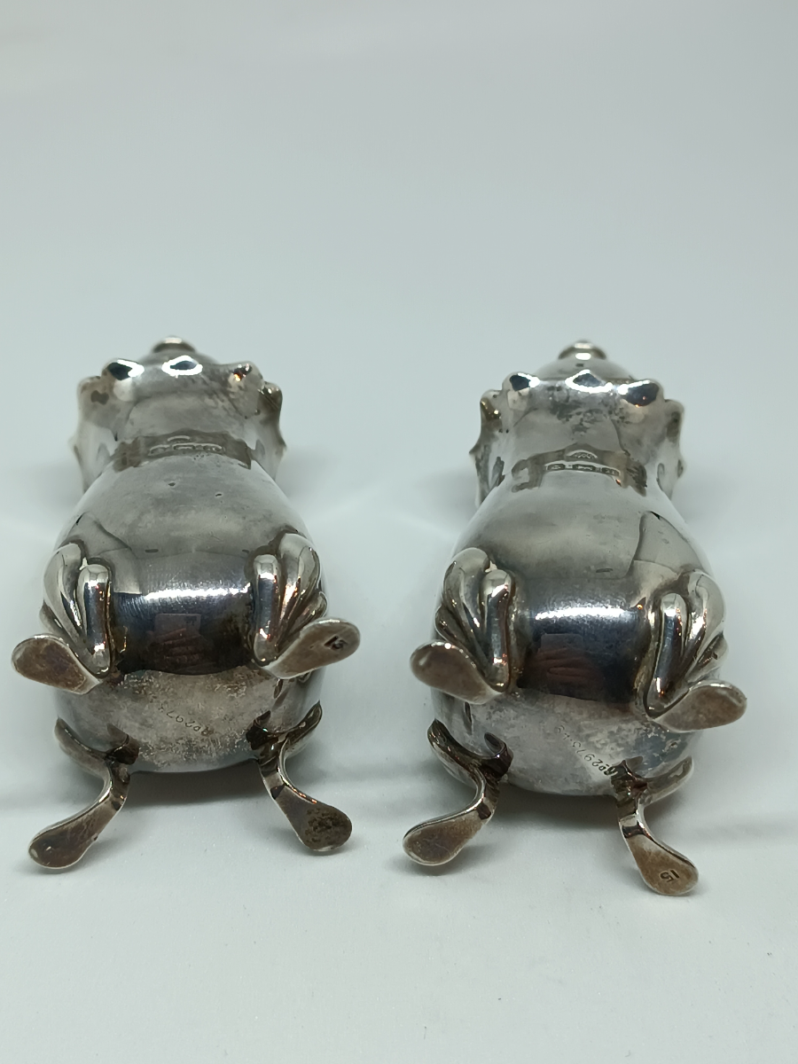 Pair Of Sterling Silver Cruet Set By Adie Bros. Ltd