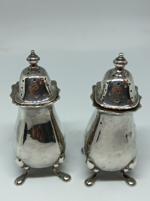 Pair Of Sterling Silver Cruet Set By Adie Bros. Ltd