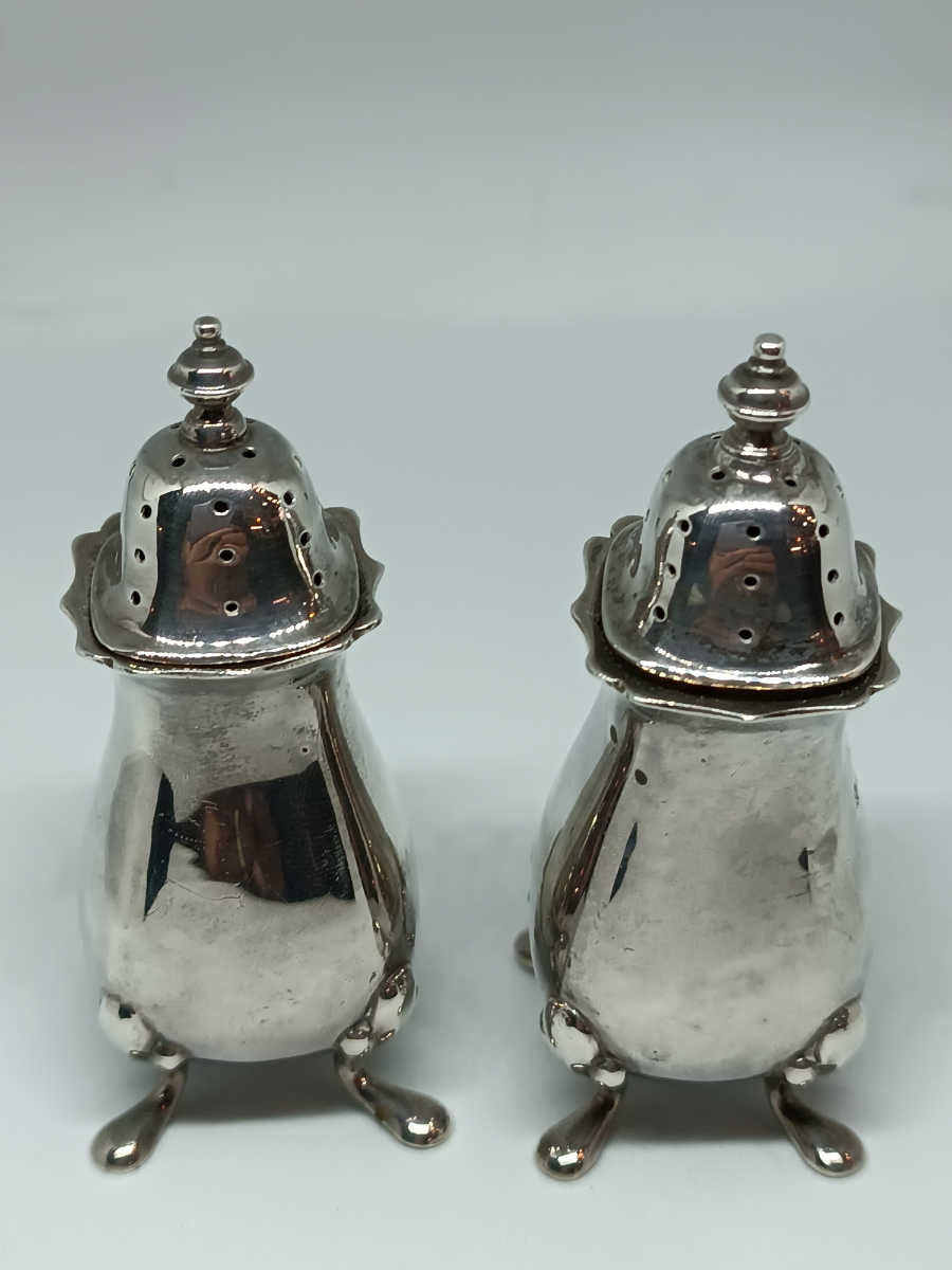 Pair Of Sterling Silver Cruet Set By Adie Bros. Ltd
