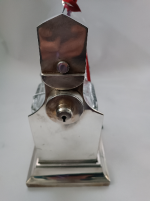 Edwardian Three Silver Plated Tantalus With Key