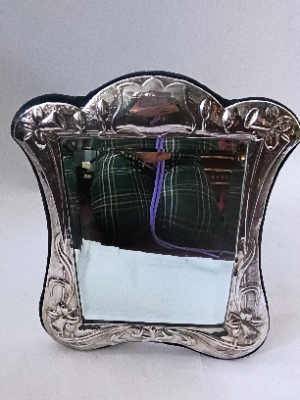 Sterling Silver Art Nouveau Style Mirror Frame