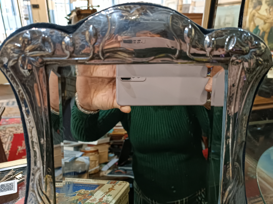 Sterling Silver Art Nouveau Style Mirror Frame