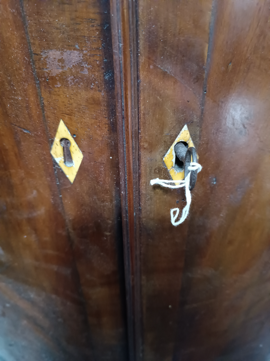 George III Mahogany Bow Fronted Corner Cupboard