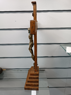 Antique 19th Century Wooden Standing Crucifix