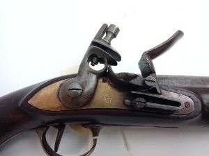 Discover our rare French 1770 Flintlock pistol with a unique brass plate. Made of composite stock. Shop now for this must-have antique firearm!