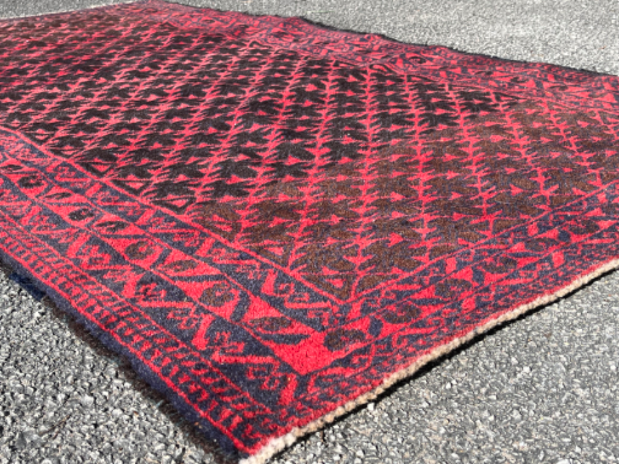 178 X 135cm Vintage Vegetable Dye Hand Knotted Pure Wool Handmade Rug In Vgc