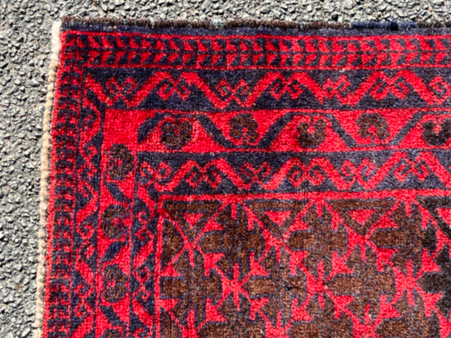 178 X 135cm Vintage Vegetable Dye Hand Knotted Pure Wool Handmade Rug In Vgc