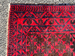 178 X 135cm Vintage Vegetable Dye Hand Knotted Pure Wool Handmade Rug In Vgc