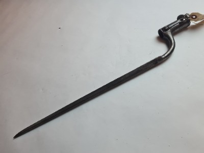 Discover our 1822 Kyhl spring catch infantry Rifle Socket Bayonet, a rare Danish collectible! Explore its intriguing markings and rich history. Don't wait, own a piece of history today!