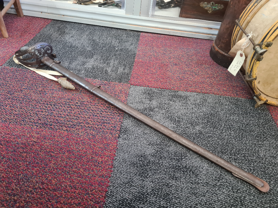 Discover the exquisite 1866 Rifle Officers Sword of R.G. Cameron. Shop now for this unique piece, exclusively labelled by revered outfitter, Rower & Brown, Edinburgh. Don't miss out!