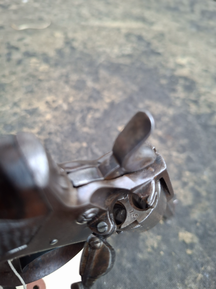 Discover our rare .38 5 round rimfire Tranter revolver, circa 1868/70 by Perrins and Sons. Shop now for this unique piece of history. Must be 18 to purchase.