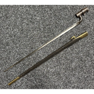 A lovely 1876 Martini Henry socket bayonet with a scabbard has sold out. It bears service stamps and is WD marked, inspected by Enfield.