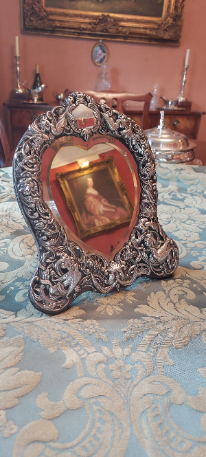 1896 Antique British William Comyns Silver Dressing Table Mirror