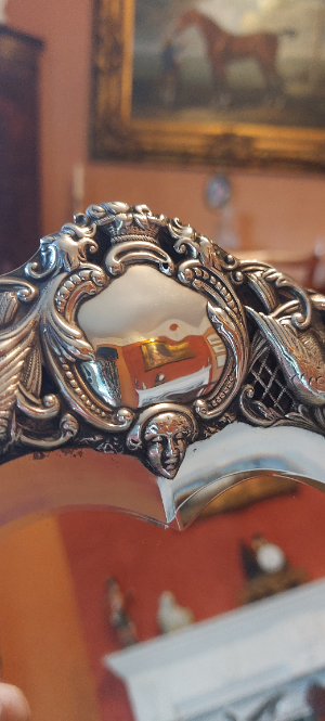 1896 Antique British William Comyns Silver Dressing Table Mirror