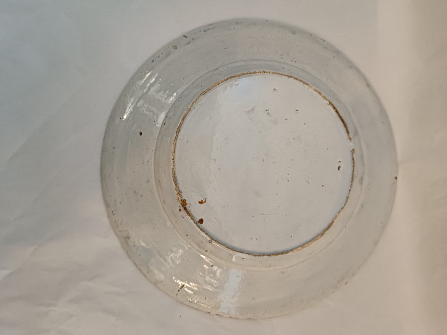 18th Century Polychrome Delftware Pottery Plate