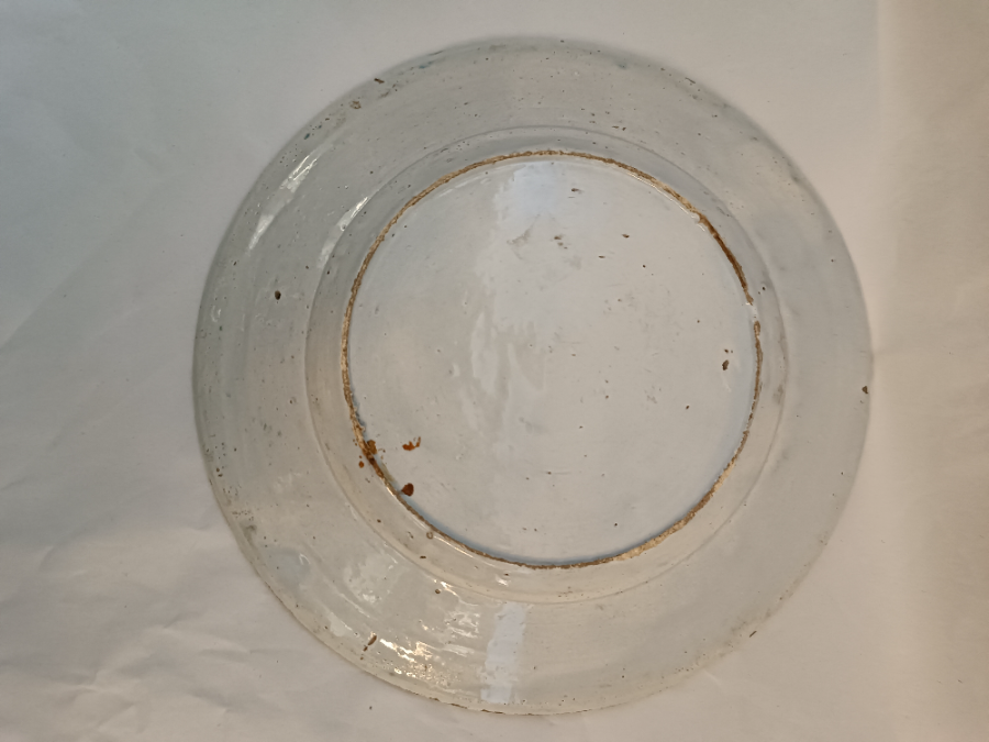 18th Century Polychrome Delftware Pottery Plate