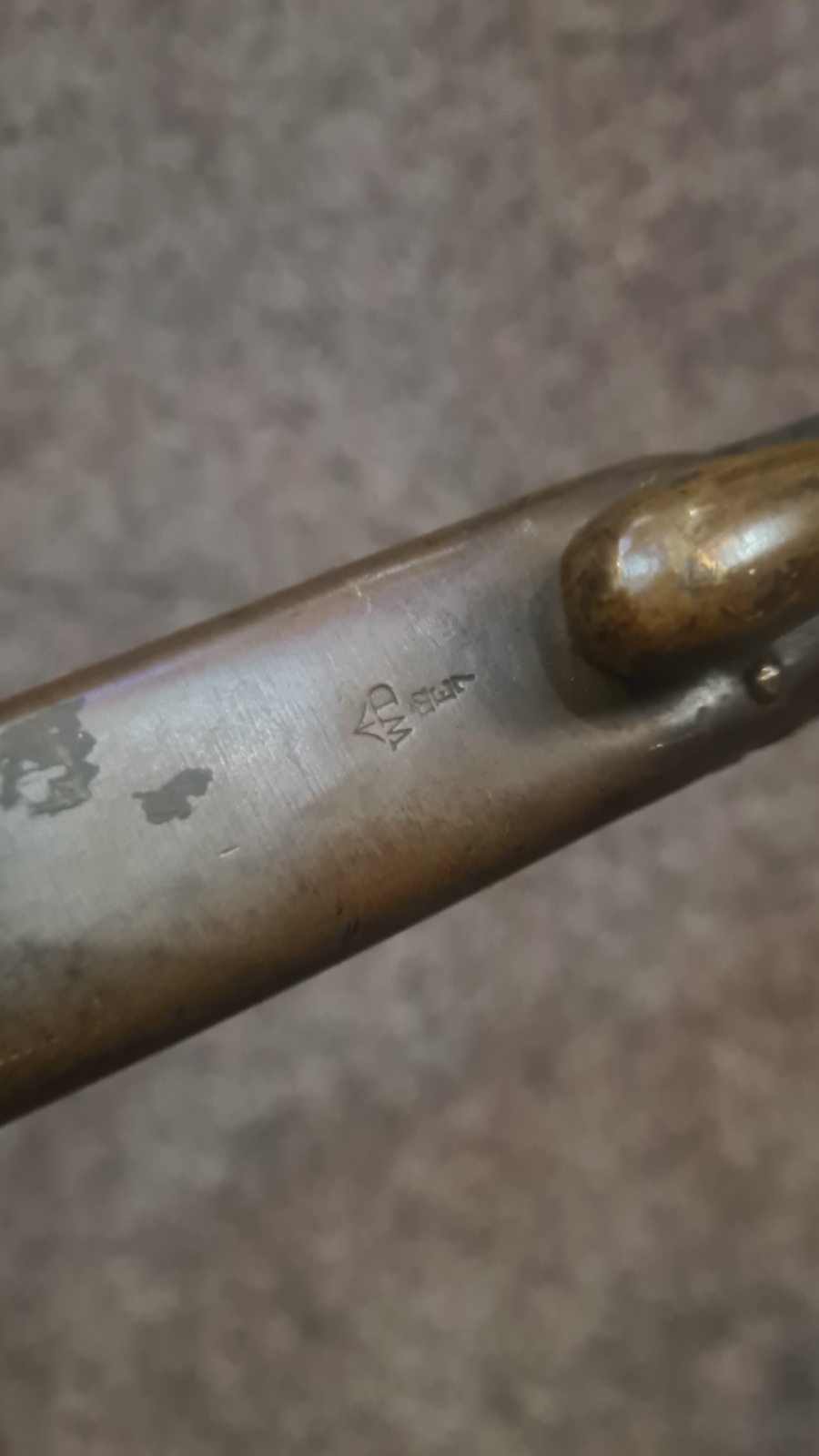 1900 dated Martini Enfield bayonet. WD marked, inspected by Enfield. With scabbard.