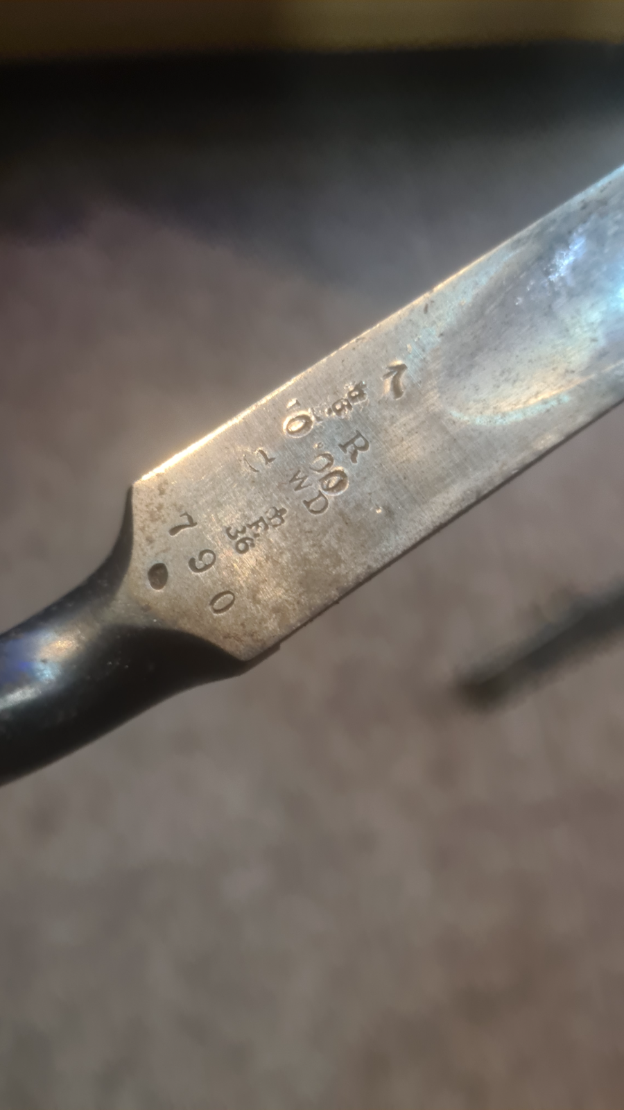 1900 dated Martini Enfield bayonet. WD marked, inspected by Enfield. With scabbard.