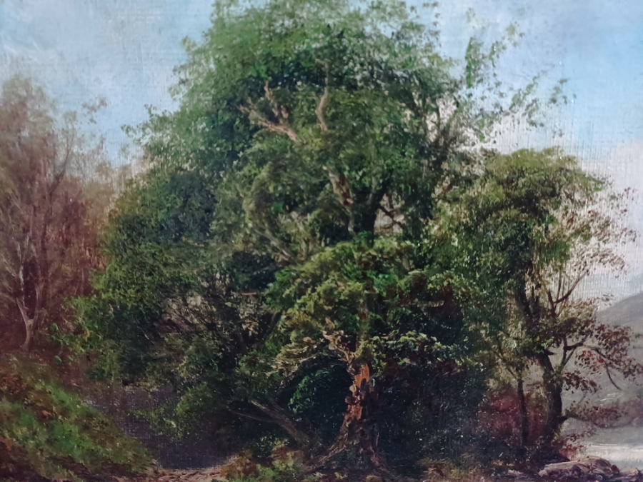 19-20th Century Landscape Oil On Canvas Painting,Signed