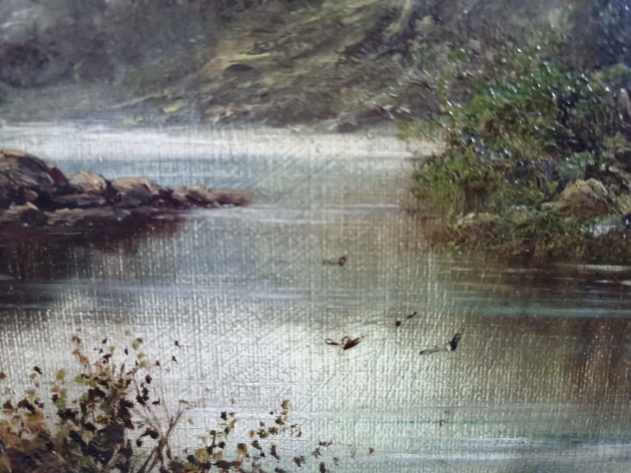 19-20th Century Landscape Oil On Canvas Painting,Signed