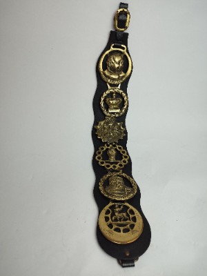 19th Century Horse Brasses on Strap