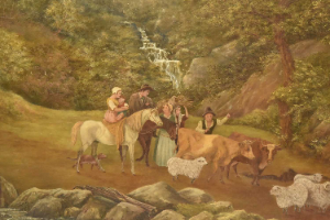 Very Large 19th Century Norfolk School Country Scene Oil Painting