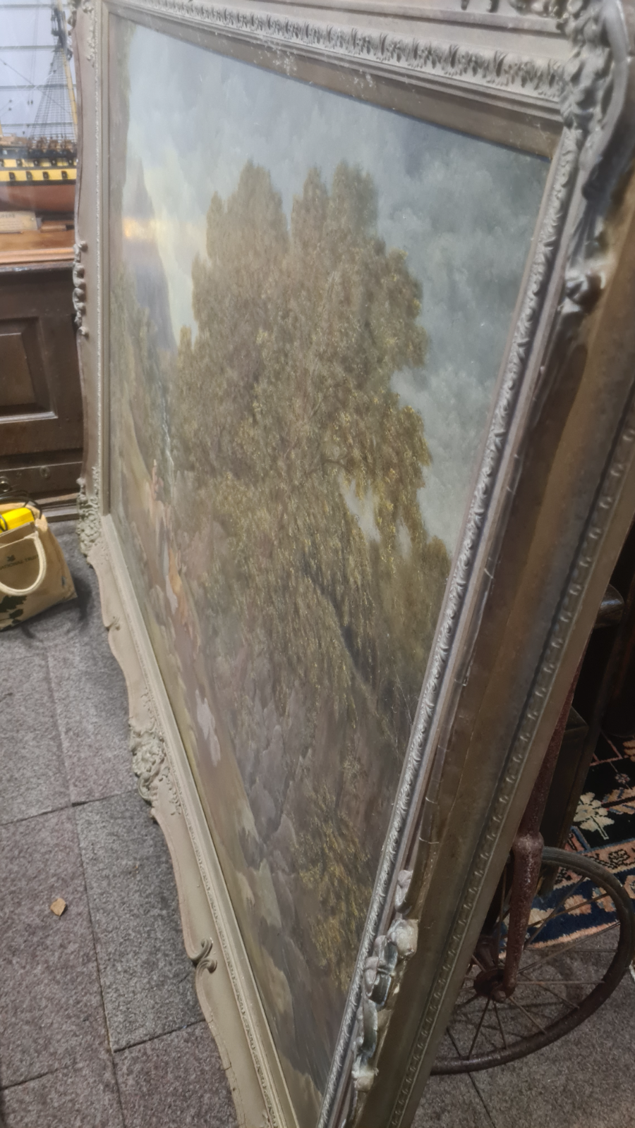Very Large 19th Century Norfolk School Country Scene Oil Painting