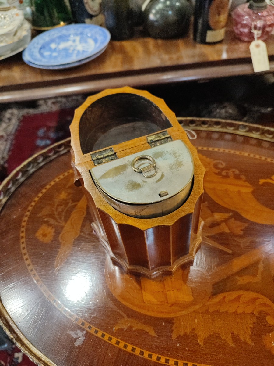 Discover our range of authentic 19th-century Demi Lune tea caddies. Exceptional craftsmanship, shell marquetry, and original metal liner. Shop now for antique elegance!