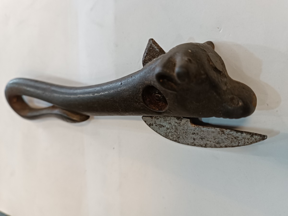 Discover our unique bully beef cast iron can opener from 1865-1938. No visible markings, 18cm long. Shop our collection now for this piece of history.