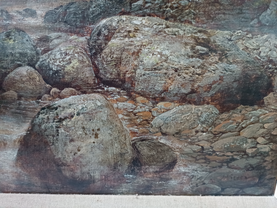 Discover the beauty of 19th century art with our Alfred Green riverscape oil painting. Explore its unique features and add elegance to your space. Shop now!