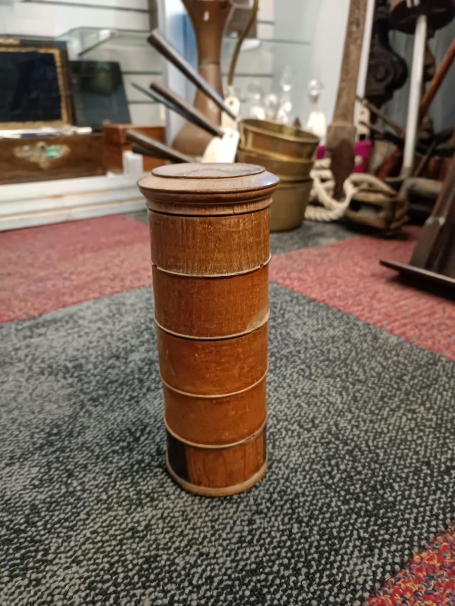 Explore our range of unique 19th century Five-Section Treen Spice Boxes. Find the perfect antique mahogany spice box for nutmeg, cloves, and cinnamon. Shop now.