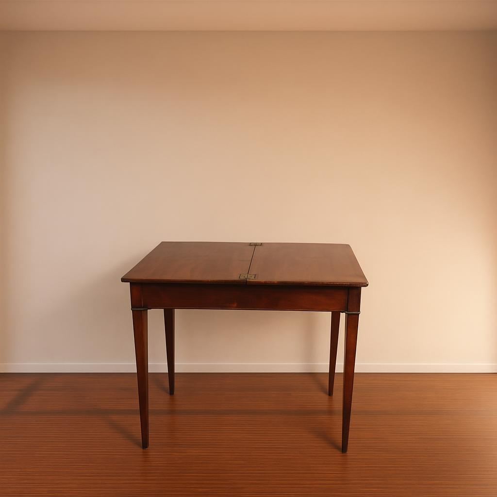 Discover our 1820 Georgian mahogany fold over tea table. Perfect for collectors, it measures 43cm x 90cm x 73cm. See it now and transform your room.