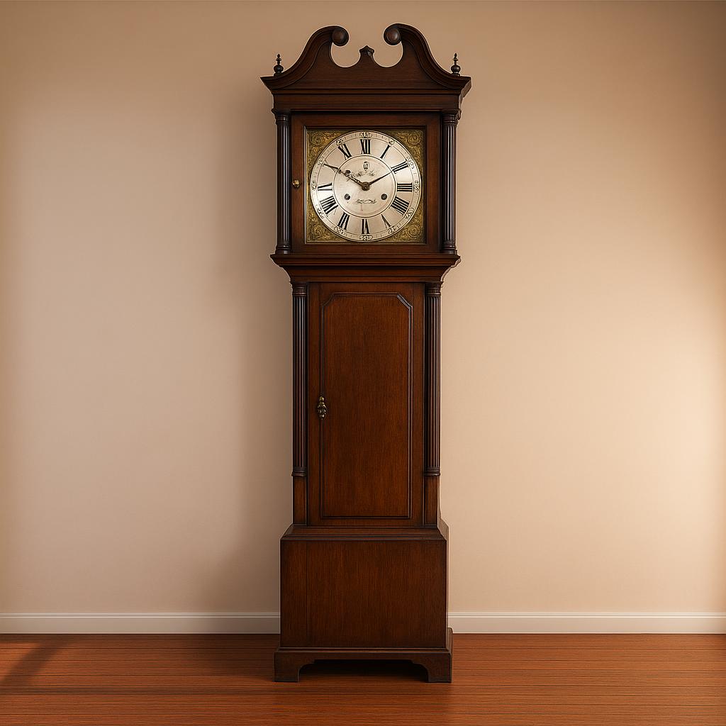A George III Oak And Mahogany Longcase Clock