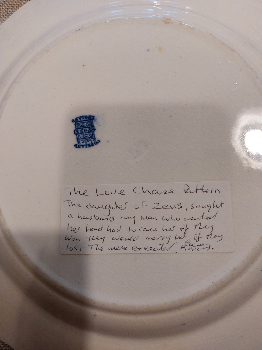 Copeland Spode Blue And White Love Chase Pattern Plates
