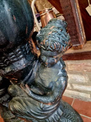 Pair Cast Iron Decorative Urns.