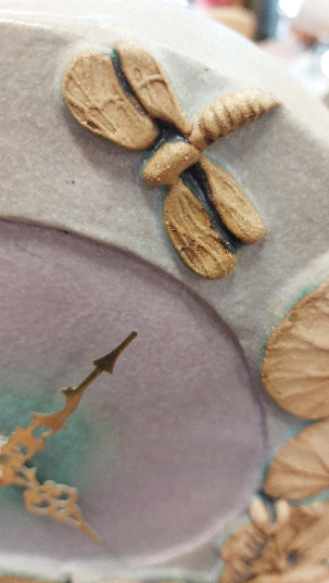Bernard Rooke Pottery Dragonfly Clock