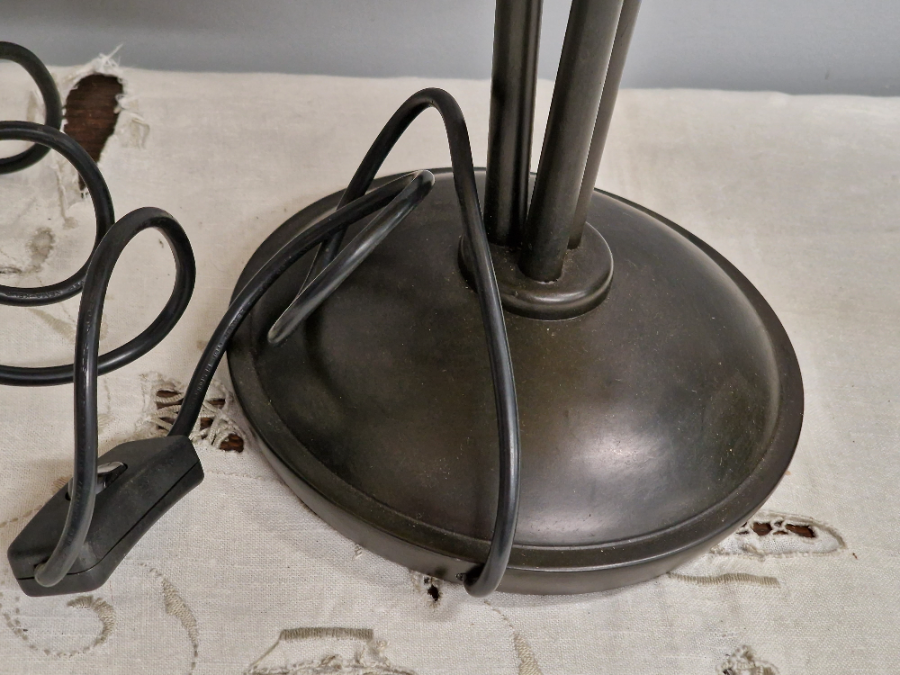 Vintage Art Nouveau Table Lamp With Cream Tiffany Style Shade