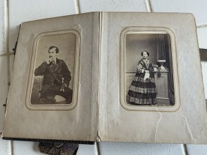 Rare opportunity to own this rare family album with the very rare photo of this most famous american president amongst the family album, purchased long ago from a quaint old junk shop in the county of norfolk england, the photos are from the early part of the 19th century