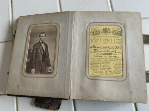 Rare opportunity to own this rare family album with the very rare photo of this most famous american president amongst the family album, purchased long ago from a quaint old junk shop in the county of norfolk england, the photos are from the early part of the 19th century