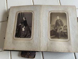Rare opportunity to own this rare family album with the very rare photo of this most famous american president amongst the family album, purchased long ago from a quaint old junk shop in the county of norfolk england, the photos are from the early part of the 19th century