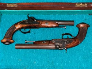 Pair Of Le Page Of Paris Percussion Duelling Pistols.