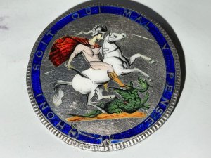 George 111 1820 Crown. St George & Dragon Enamel Brooch