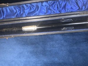 Hallmarks to all three silver mounts for london 1915 long in length being 53 cm long comes in very good condition the batons in ebony, the case is good, offering free delivery worldwide reference bbc5 tel: we accept online payments for all our items listed: bank transfer cash on collection personal cheques or if wishing over the phone using your debit or credit cards, also doing layby payments plan, or email giving your address details & contact number and we shall send you your items invoice to make