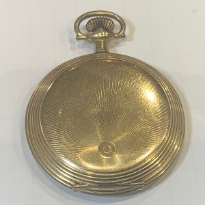 Orator Full Hunter Gold Plated Elgin Cased Pocket Watch.