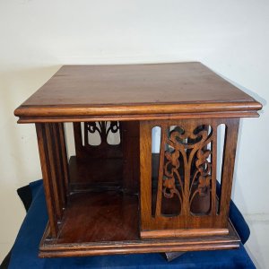 Art Nouveau Table/desk Top Revolving Bookcase.