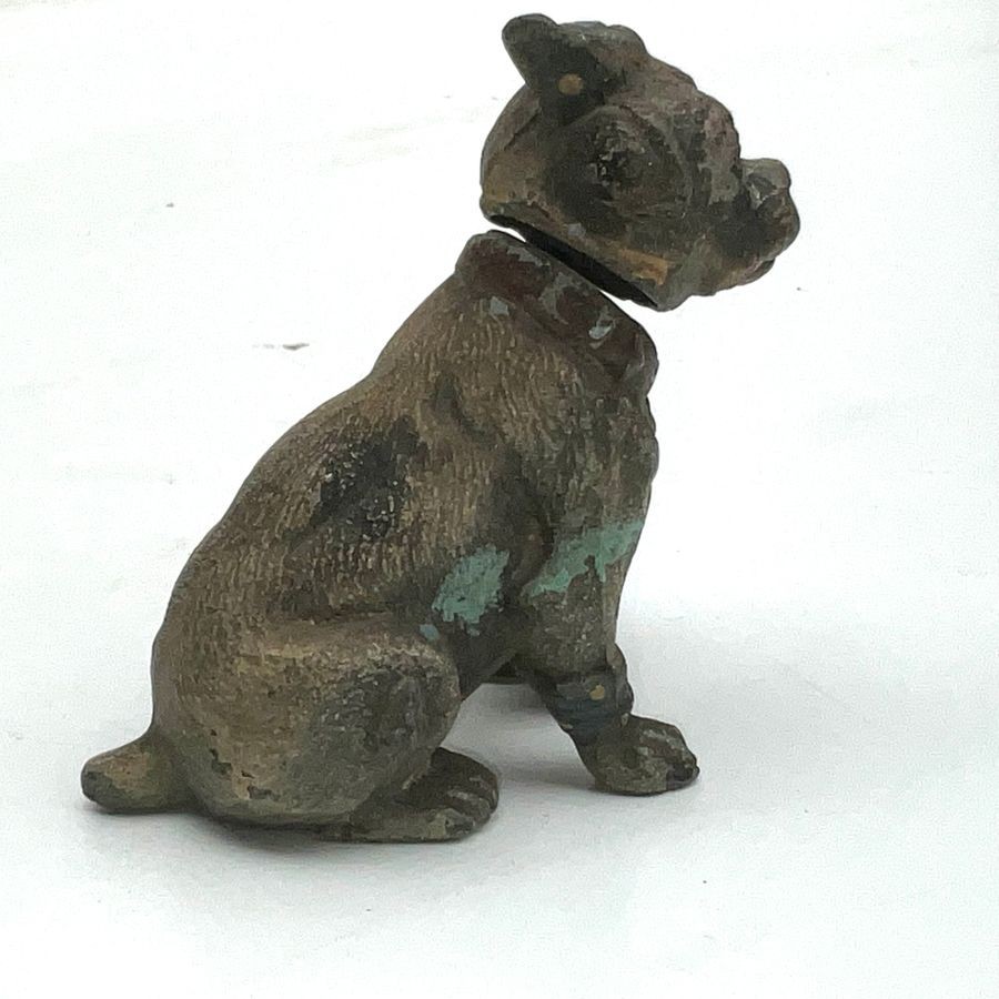 Austrian Cold Painted Dog With Nodding Head With Bandage And Drinks Bottle