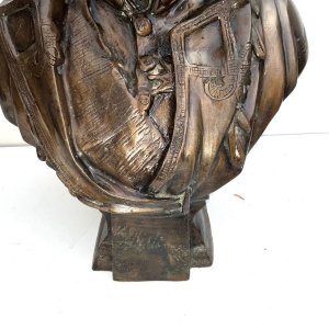 This bronze bust of the french marshall was found in the cellars of a french chateau henri philippe bénoni omer joseph pétain, better known as marshal pétain, was a french marshal who commanded the french army in world war i and later became the head of the collaborationist regime of vichy france, from 1940 to 1944, during world war ii. Overall conditions good, after good rub with soft cloth will look even better, sadly the wooden base could not be saved, measurements are height 42 cm width across shoulders 32 cm depth being 23 cm the works in hot caste bronze so weighs 10 kilos.